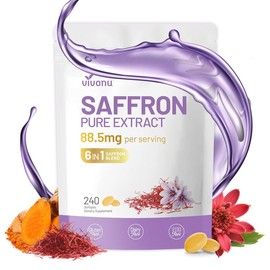 VivoNu Saffron Pure Extract – 240 Capsules | Natural Mood & Energy Booster | Supports Healthy Metabolism, Cardiovascular Wellness & Overall Vitality