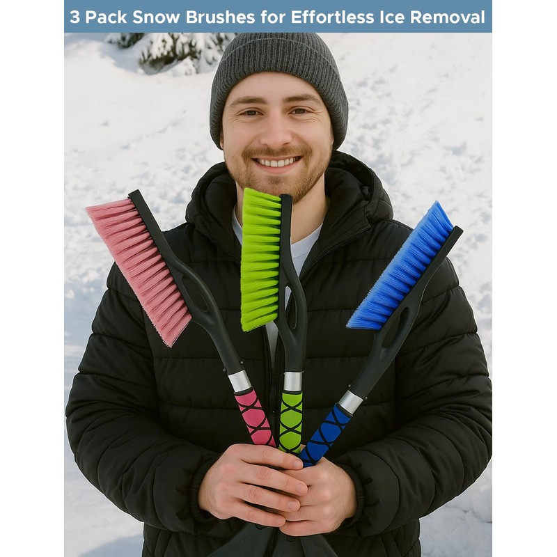 Autovir 27" Snow Brush and Ice Scrapers for Car Windshield