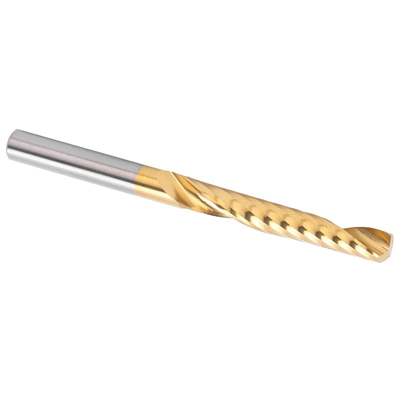 5Pcs End Mill TiPlated 1Flute CNC Spiral Router Bit HighSpeed