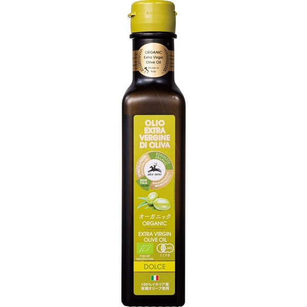 ALCE NERO Organic Extra Virgin Olive Oil Dolce 8.5 fl oz (250 ml) (Organic Extra Virgin, 100% Made in Italy, Cold Press)