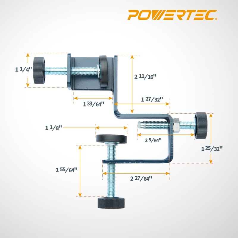 POWERTEC 72223 Cabinet Hardware Jig w/Drawer Front Installation Clamps Kit,