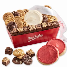 Mrs. Fields - Sweet Sampler Cookie and Brownie Tray, Assorted with 24 Nibblers Bite-Sized Cookies, 18 Brownie Bites, and 3 Frosted Cookies (45 count)