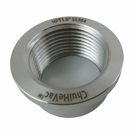 1" NPT Stainless Steel 304 Female Threaded Stepped Weld Bung with Top Head (1" NPT)