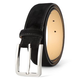 LEAODES LD Men's Belt Casual Genuine Leather Suede Belts for Men 1 3/8" Wide Elegant Golf Dress Belt