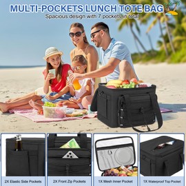 TEUEN Insulated Lunch Box for Women Men, 15L Large Reusable Lunch Bag, Leakproof Cooler Bag for Adults, Durable Waterproof Lunchbox with Adjustable Shoulder Strap for Work Picnic Beach