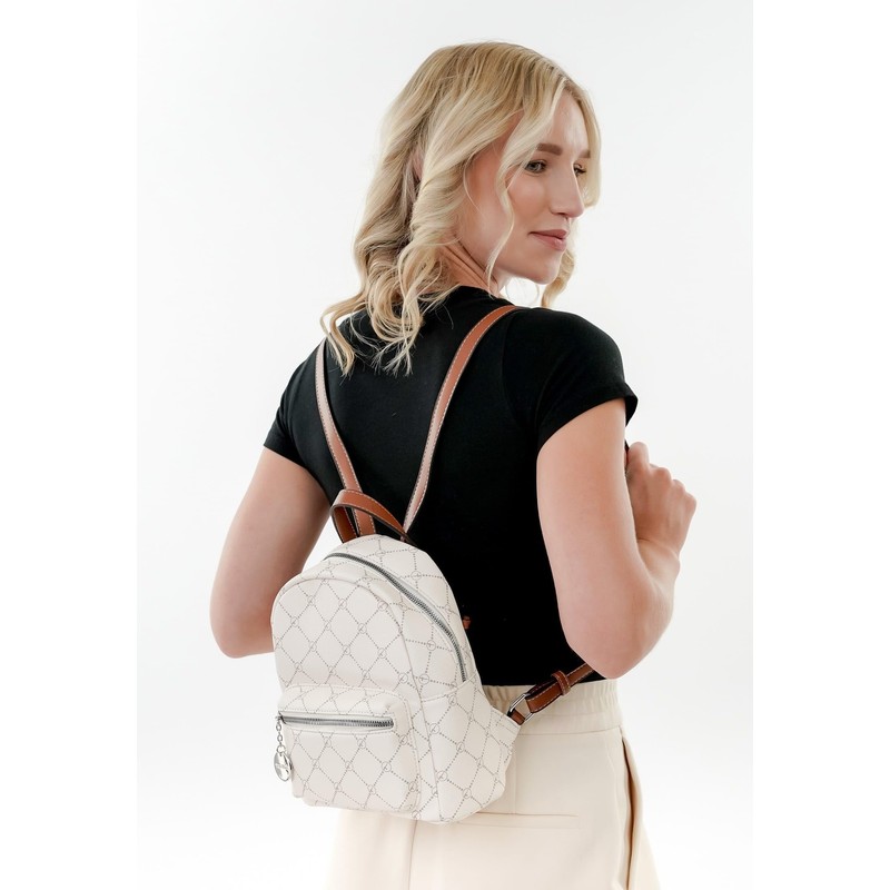 Tamaris TAS Anastasia 30110 Women's Backpack Checked, ecru, M