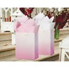 UNIQOOO 12Pcs Pink Glitter Ombre Gift Bags Bulk, 100% Recyclable