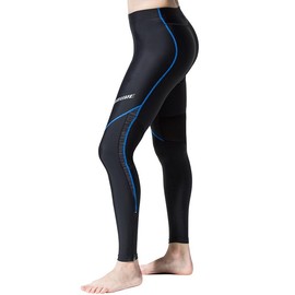 Souke Sports Women's Cycling Pants 4D Padded Compression Tights Comfortable Cycling Capris 3/4 Bike Legging Blue