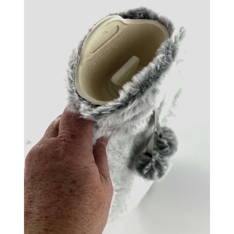 Heart Shaped Hot Water Bottle & Plush Cover 800ml Grey