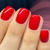Posyofet 24Pcs Red Glossy Square ABS False Nails, Full Cover,