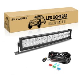 SKYWORLD Curved 22inch LED Work Light Bar 120W Flood Spot Combo Beam LED Work Lights Triple Row Driving Light 6000K for Car Truck Boat Offroad Driving Lamp Vehicles Atvs Utvs Waterproof IP67