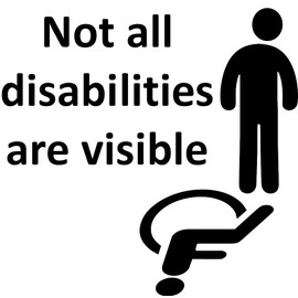 Not All Disabilities Are Visible Disability Vinyl Decal Sticker (Blue Gloss)
