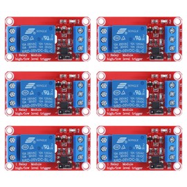 DiGiYes 6Pcs Relay Module DC 12V 1 Channel Relay Module with Optocoupler Isolation Fit for Arduino/Raspberry Pi, High or Low Level Trigger (5V-6pcs)