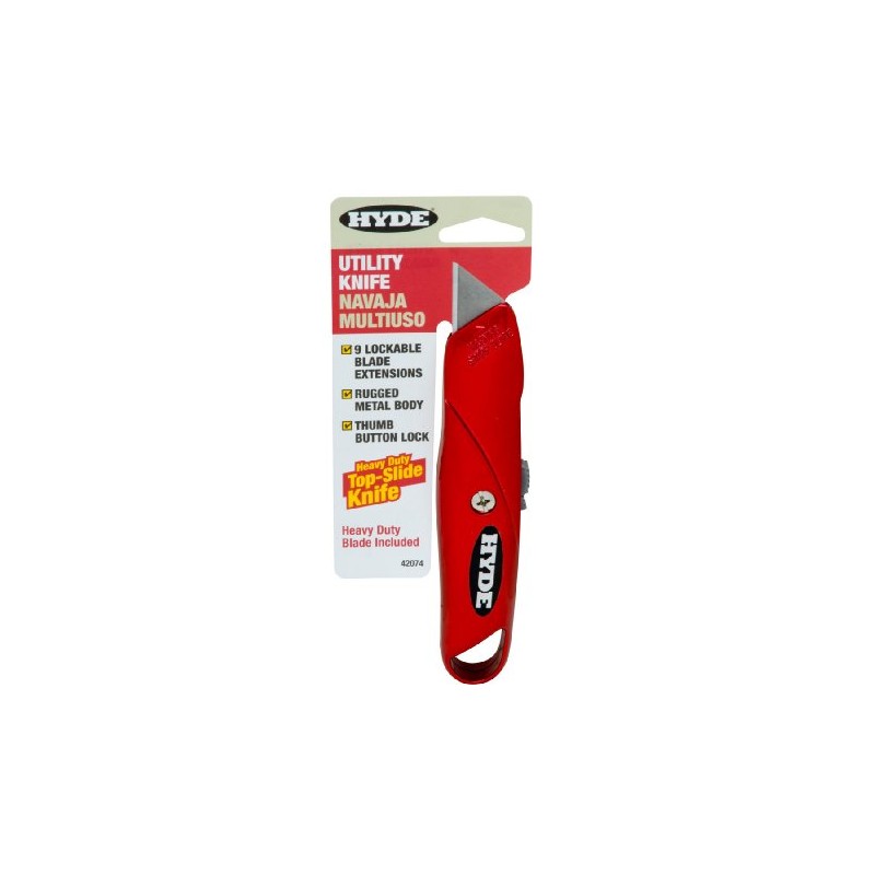 Hyde Tools 42074 Top Slide Utility Knife, Red (Mini Card