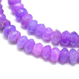 Perlin Gemstone Beads Agate Stone 4 mm Purple 30 Pieces Faceted Rondelle Gemstones Semi-Precious Stone Jewellery Beads Gemstone