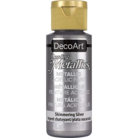 DecoArt Dazzling Metallics 2-Ounce Shimmering Silver Acrylic Paint