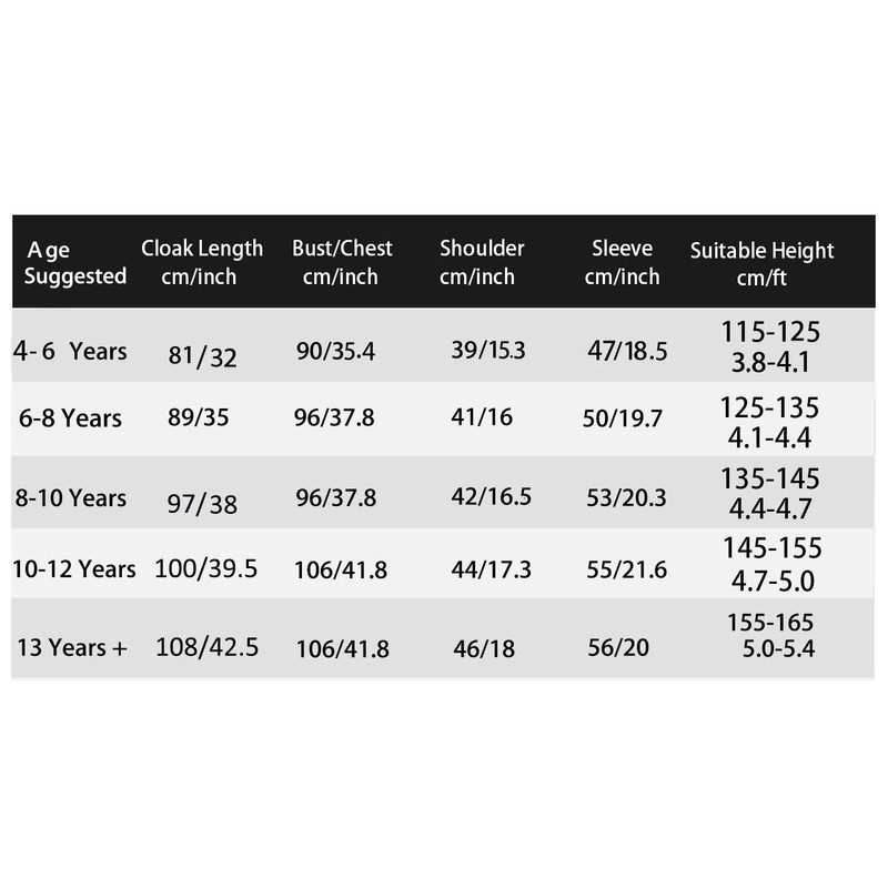 BITOWO Wizard Costume Kids 10-11 11-12 Year with Scarf Tie