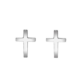 SBI Jewelry Silver God Cross Stud Earring for Women Stainless Steel Cross Earring Studs Jewellery Gifts