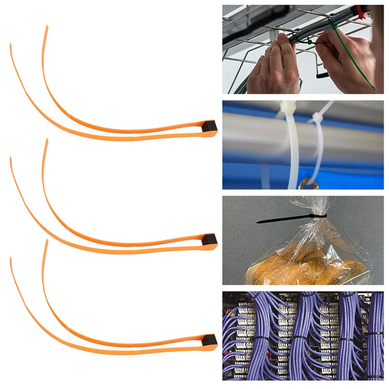 3Pcs Nylon Cable Tie Wire Zip Self Locking with Pull