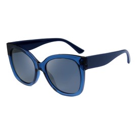 2020 VentiVenti Sunglasses For Women Polarized Oversized Butterfly Eco-Friendly Plastic Frame UV Protection Transparent Blue/Blue