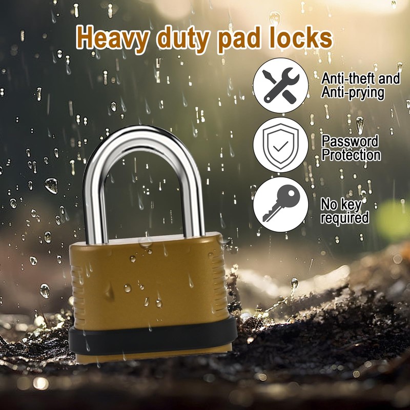 2 Pack Combination Lock | 4-Digit Heavy Duty Combo Lock