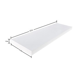 Floating Wall Shelf Set of 2, Wood Wall Decor Storage Shelf, Wall Mount Display Rack for Bedroom, Living Room, Bathroom, Kitchen, Office