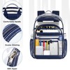 GEAMSAM Clear Backpack,17" Large Heavy Duty Transparent Backpack with Multi-pockets
