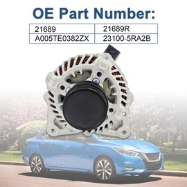 Sowyre 23100-5RA2B Alternator 12V 120AMP Compatible with Nissan Versa L4 1.6L 2020-2022，Kicks L4 1.6L 2020-2023，A005TE0382ZX