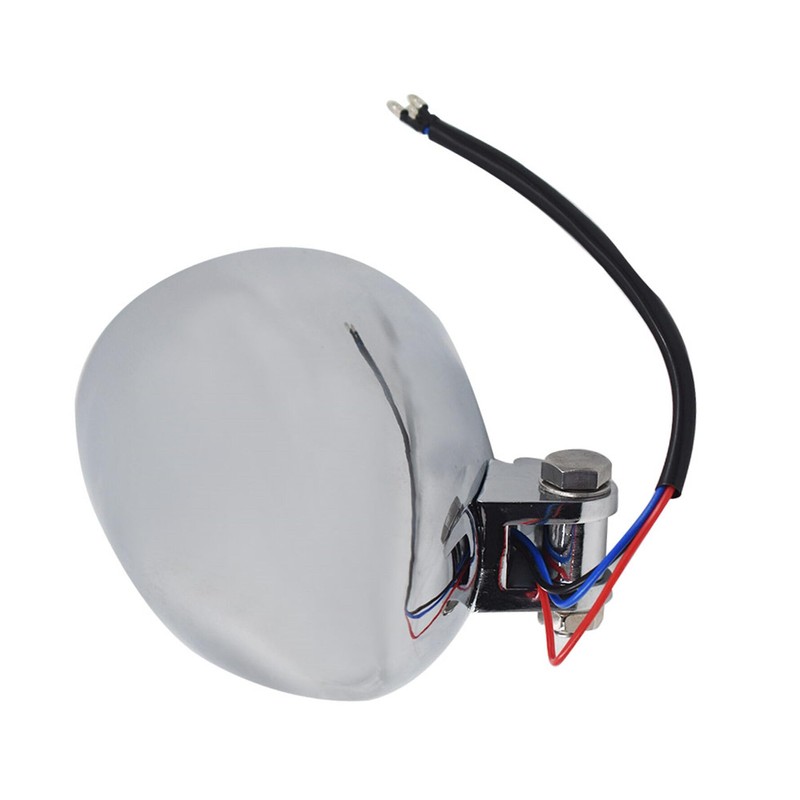 munirater 12V Headlights Motorcycle Aluminum Visor Chrome Head Light Lamp