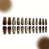 Fall Press on Nails Dark Brown Medium Coffin Fake Nails