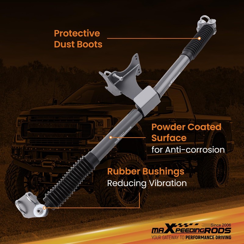 maXpeedingrods Dual Steering Stabilizer for 2-8" Lift F-250 F-350 4WD