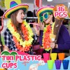 36 Pack Tiki Plastic Cups Bulk, 10oz