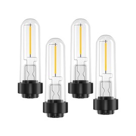 TrustWheel Solar Garden Light Replacement Bulbs, Outdoor Solar Lamp Bulbs Warm White 3000K Solar Powered Fence Light Replacement Bulbs 0.5W DC 3V for Garden Yard Patio Landscaping, 4-Pack