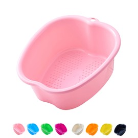 AXLOFO® Large Spa Foot Bath Bowl, Sturdy Plastic Foot Soak Bowl, Massage Foot Pedicure Bowl, Detox, feet soak, Extra FootBath foot basin For Soaked to Remove Dead Skin, Calluses (pink)
