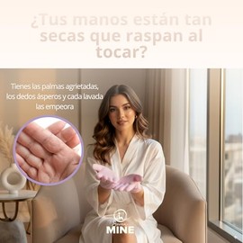 SEVEN MINE Par Guantes Hidratantes de Silicona | Manos Suaves en 15 Minutos | Spa en Casa Reutilizables, Lavables | Mujeres y Hombres | Hidratación Nocturna Efectiva (Nude)