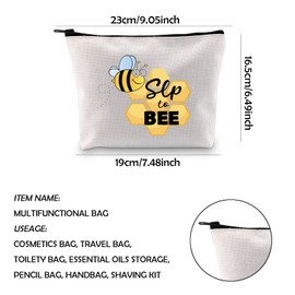WCGXKO Speech Therapist Gift SLP To Bee Zipper Pouch Makeup Bag for Speech Language Pathologist (SLP To Bee)