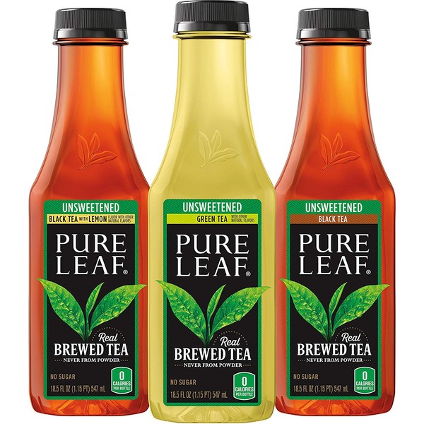 Pure Leaf Iced Tea, 0 Calories Unsweetened Variety Pack, 18.5