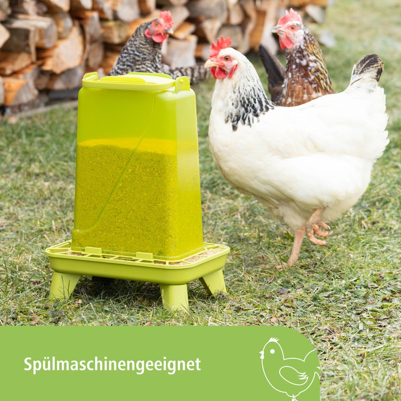Kerbl Hobbyfarming Automatic Feeder with Feet, Includes Feet, Removable Lid,