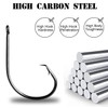 AGOOL Circle Hook Black High Carbon Steel Hook Chemically Sharpened