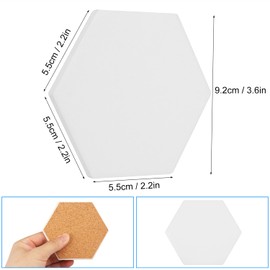 40 Pieces 3.75 Inch Hexagon Blank Ceramic Coasters, Unglazed Ceramic Tiles Coasters, Hexagon Ceramic Tiles with Cork Backing Pads for Painting, DIY Crafts, Mosaics, White.by GNIEMCKIN