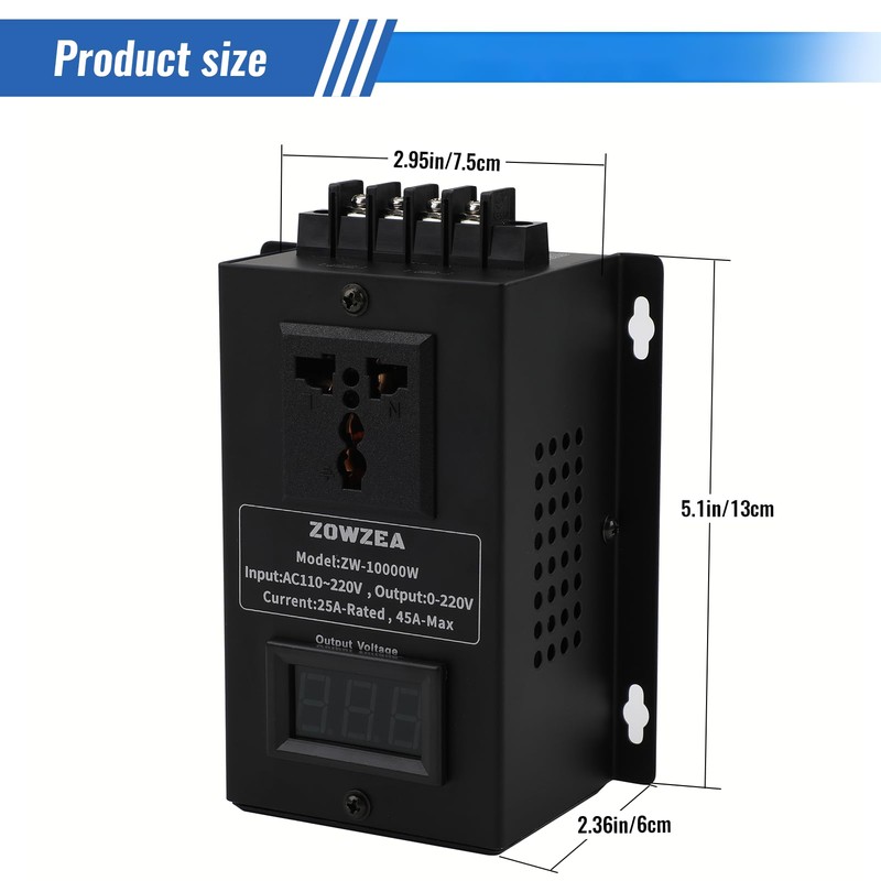 ZOWZEA 10000W Variable Speed Controller SCR Voltage Controller Fit for