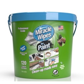 MiracleWipes for Paint Prep & Cleanup, Remove Tough Grime Build-Up, Wet Paint, Caulking, Epoxy, Colorant, and more from Hands, Surfaces, & Tools - 120 Count