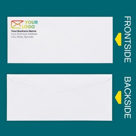 EnDoc #9 Envelopes Custom Printed 500 pack - White Business Envelopes with Custom Logo and Address - Security Tinted - Gummed Seal, 24 lb Paper