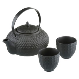 BIA Stoneware 24 Ounce Teapot Set - 3 Piece, Black