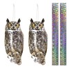 OffiCreative 2PCS Reflective Hanging Hawk Fake Owl Decoration, Realistic Hanging