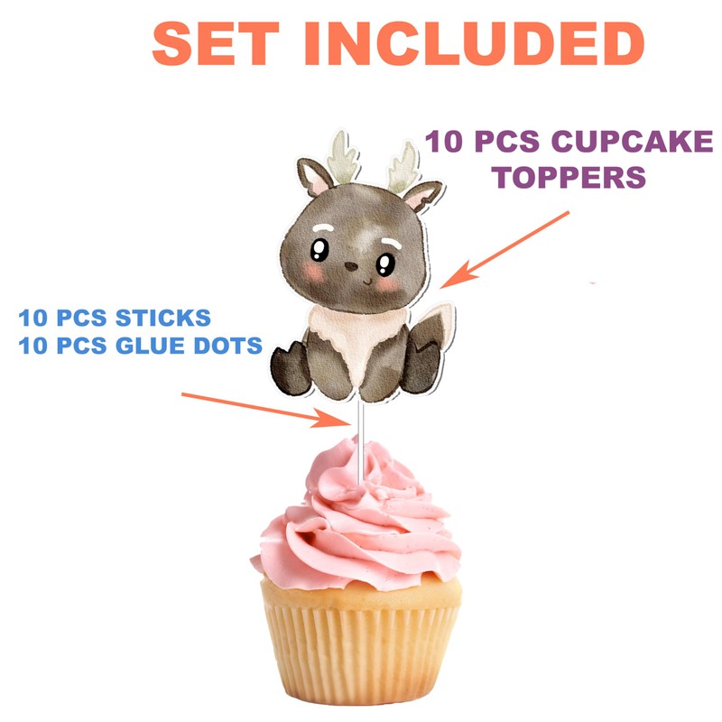 10 PCS Party Arctic Animals Cupcake Toppers - Create a