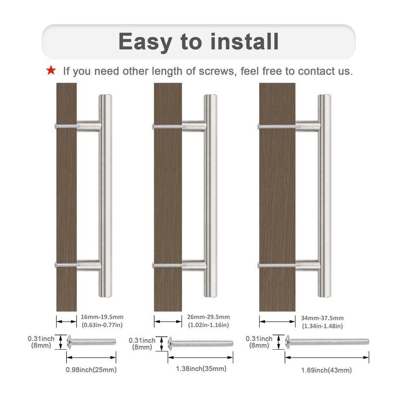 Probrico 6 Pack Brushed Nickel Kitchen Cabinet Pulls 4 inch