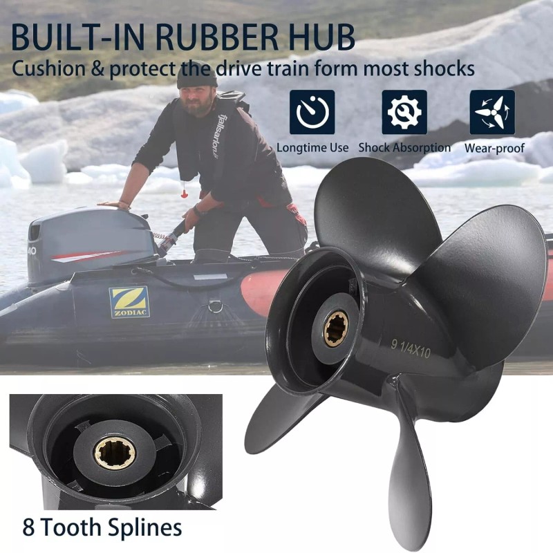 PROPELTECH 4 Blades | 9 1/4 x 10 Outboard Boat