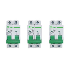 Miniature Circuit Breaker - 3 Pcs 110V/240V MCB DZ47-63 Mini Home Circuit Breaker 2 Pole 16A, AC Solar MCB
