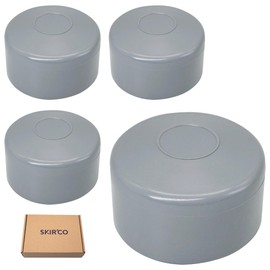 SKIR'CO (4 pcs) Fence Post Caps, Round 60 mm Grey Plastic Caps for Round Fence Posts, Fence Post Covers, Window Grey RAL 7040 Colour